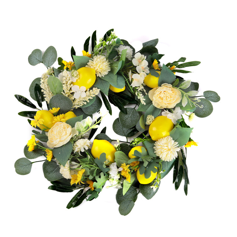 The Seasonal Aisle Faux Peony 45cm Wreath Wayfair.co.uk